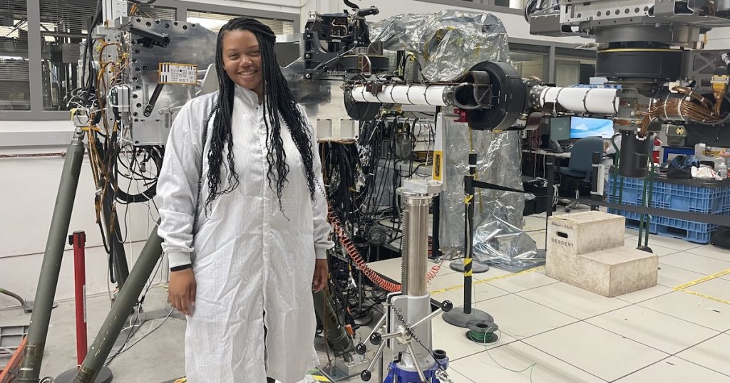 Kayla Stevenson standing in a lab at NASA